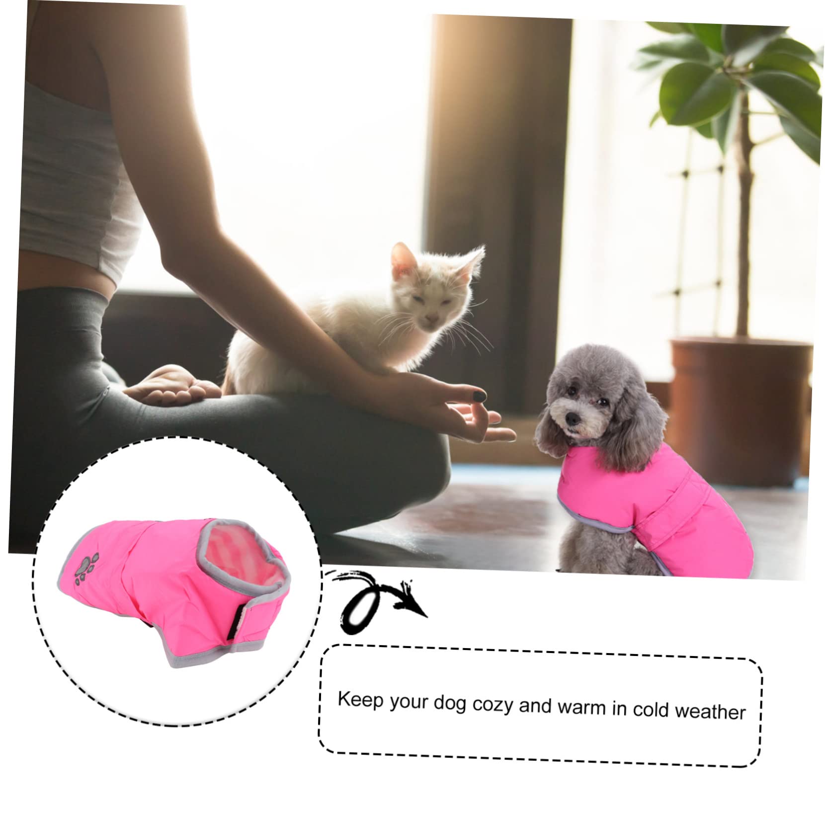 FOMIYES 2 Stücke Welpen Warme Mantel Loft Und Reversible Hund Jacke Fleece Futter Reflektierende Für Walking