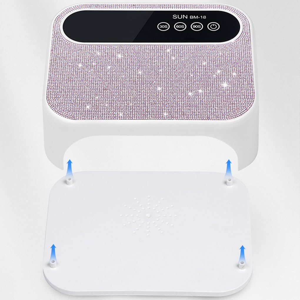 Lámpara de uñas UV LED con pantalla LCD táctil y acabado brillante de diamante ABS, batería 6000 mAh.