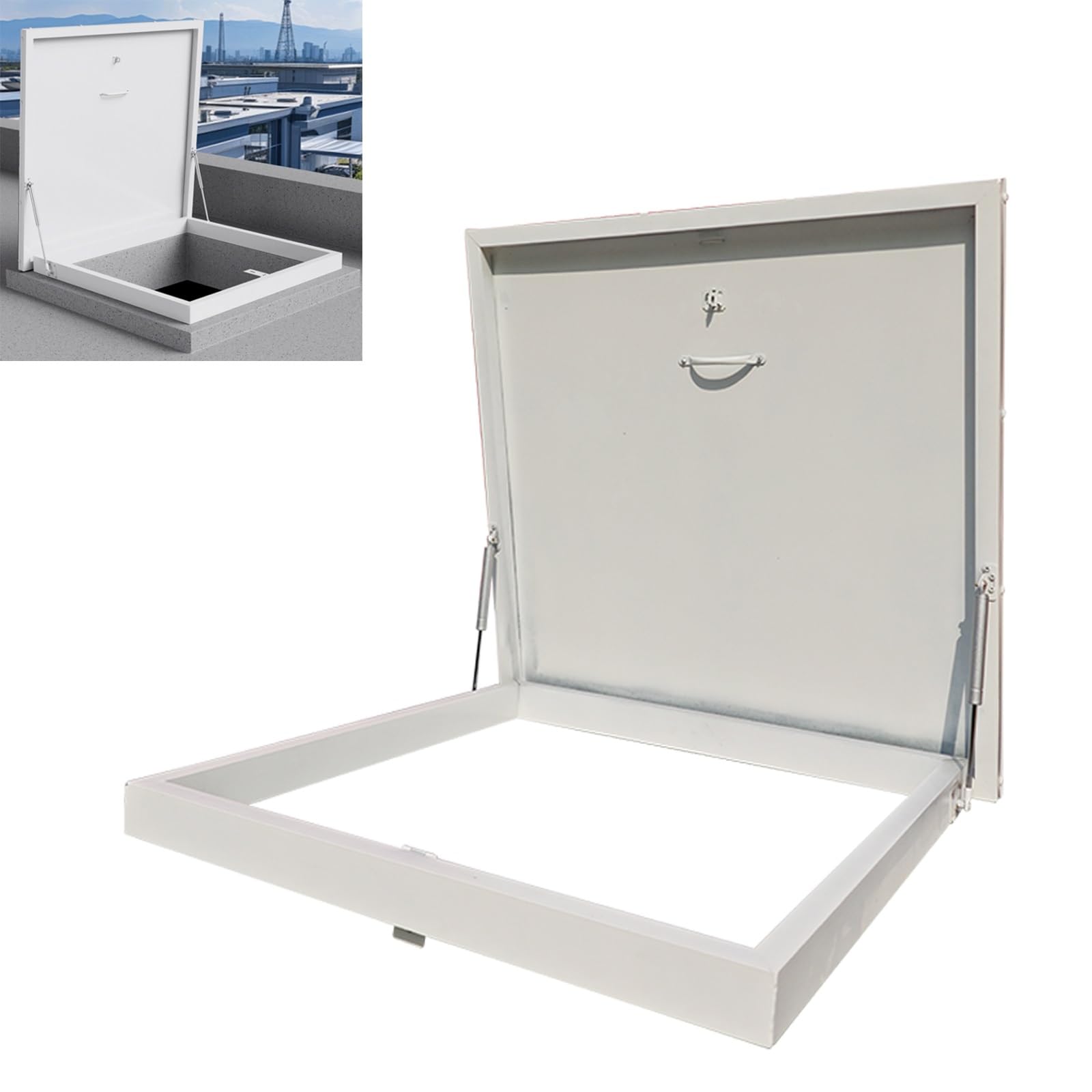 Trampilla de techo impermeable con palanca hidráulica y marco de acero