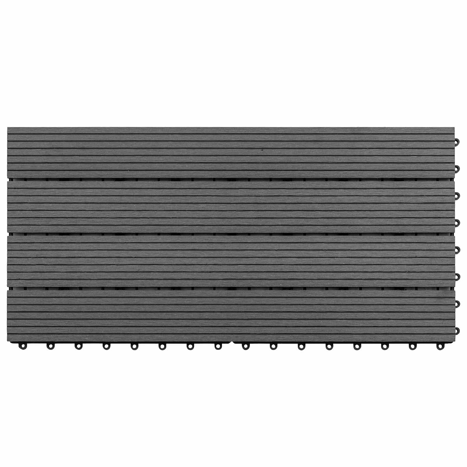 Terrassenfliesen WPC, 6 Stück, grau, 60 x 30 cm | Ineinandergreifendes Design, glatte Oberfläche, einfache Pflege mit feuchtem Tuch, natürliche Holzoptik