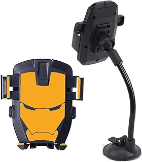 حامل موبايل للسيارة - مناسب لجميع الهواتف بشفاط وزراع قابل للتعديل يثبت على تابلوة السيارة او زجاج السيارة الامامى وايضا فى المنزل والمكتب متعدد الالون 5783 - من كابر مصر 2020