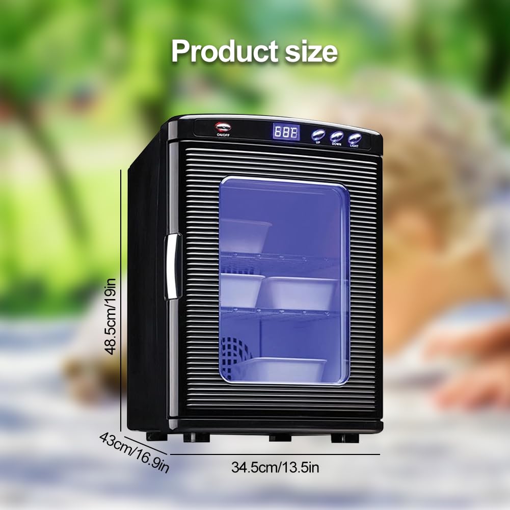 Incubadora de huevos de reptiles, incubadora de laboratorio científico de 25 litros con control de temperatura de 5 ° C-60 °C, pantalla LED, giro automático, ventilación dual para cría de serpientes