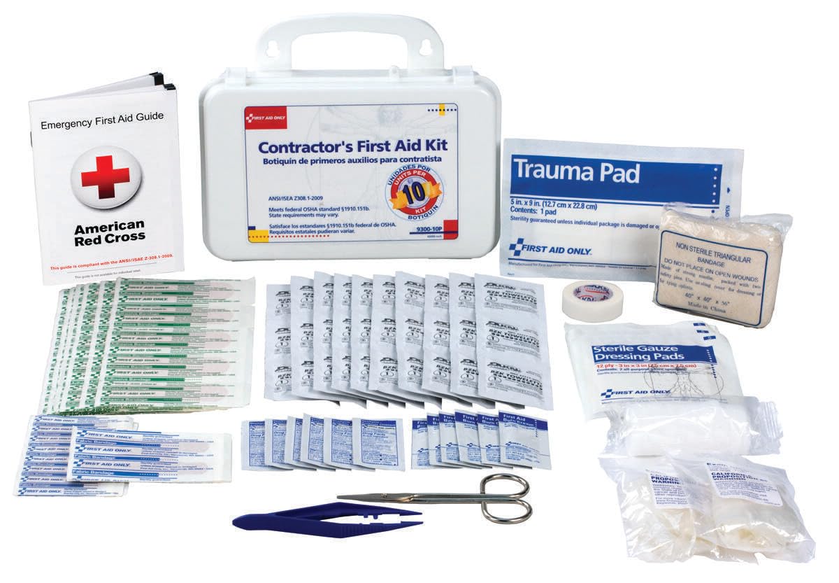 First Aid Only 10-Person Contractors, White, 96 Pieces