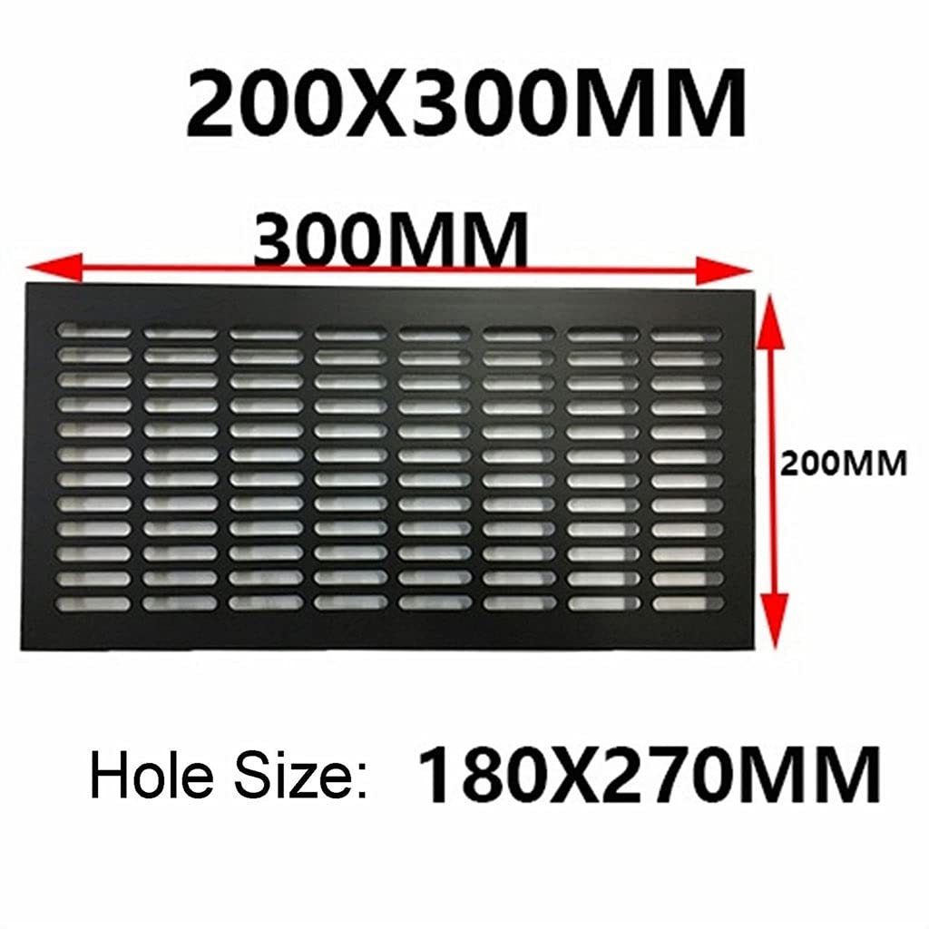 Osłona kratki wentylacyjnej ze stopu aluminium | Czarny 200x200-600mm do chłodzenia i wentylacji szafki na buty(200x300mm)