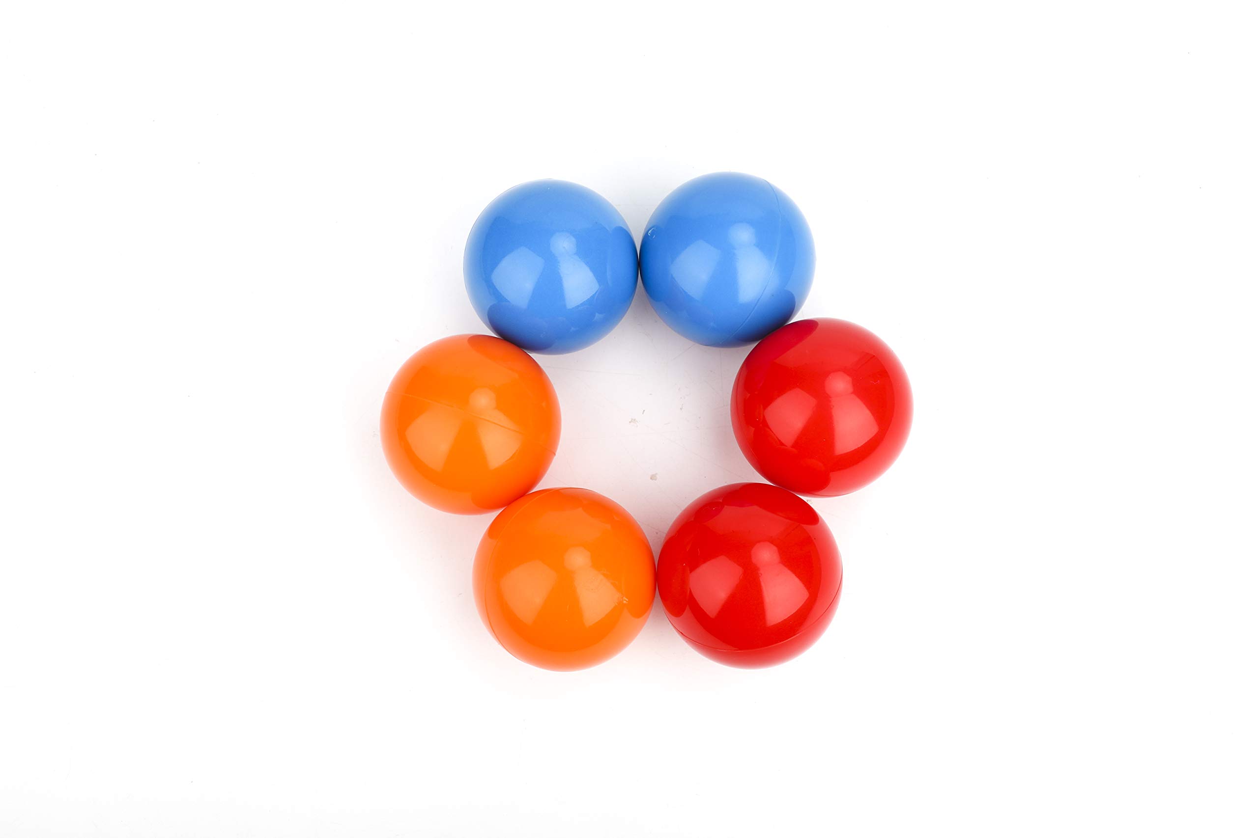 ChuahapII Professional Juggling Balls, Size 2.6", Toy Ball Set for Beginners&Professionals, for Adults, Set of 6 (Red Blue Orange)