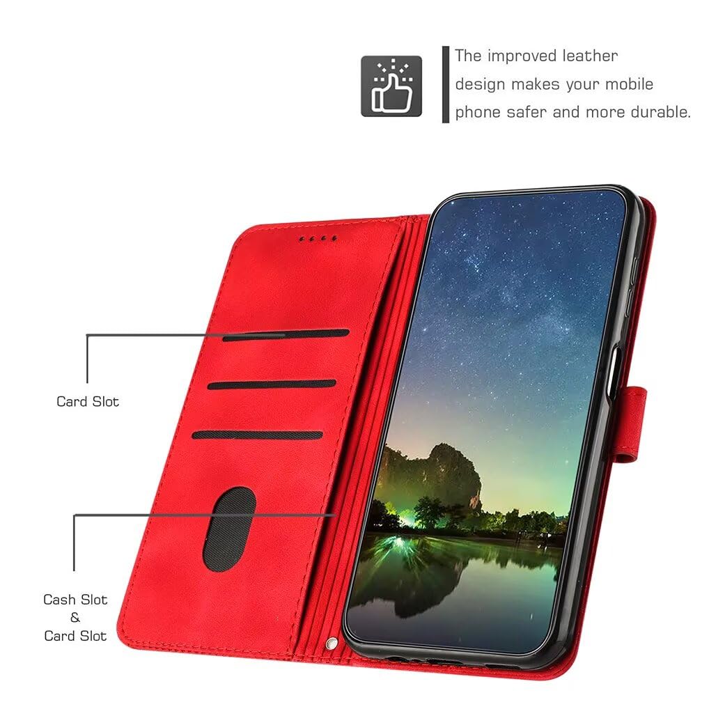 ILING Cover per Motorola Moto G35 5G, Custodia a Premium Pelle PU Portafoglio Caso, Ultra Sottile Antiurto Flip Cover con Slot per Scheda /Supporto/RFID Blocking (Blu