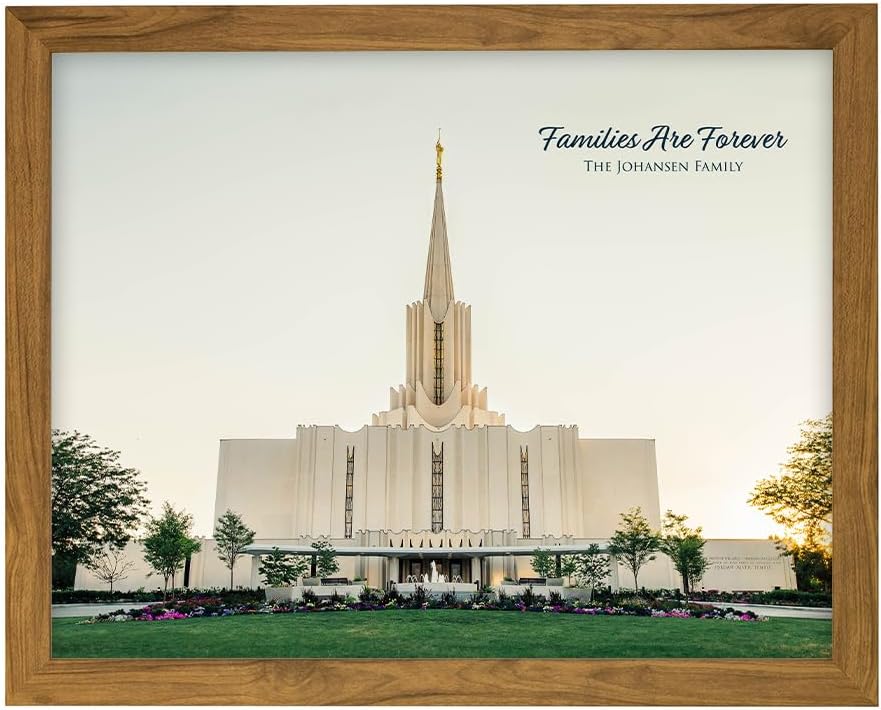 Jordan River Golden Light Photograph LDS Temple Art And Decor For Home And Family (Black Frame, 11x14)