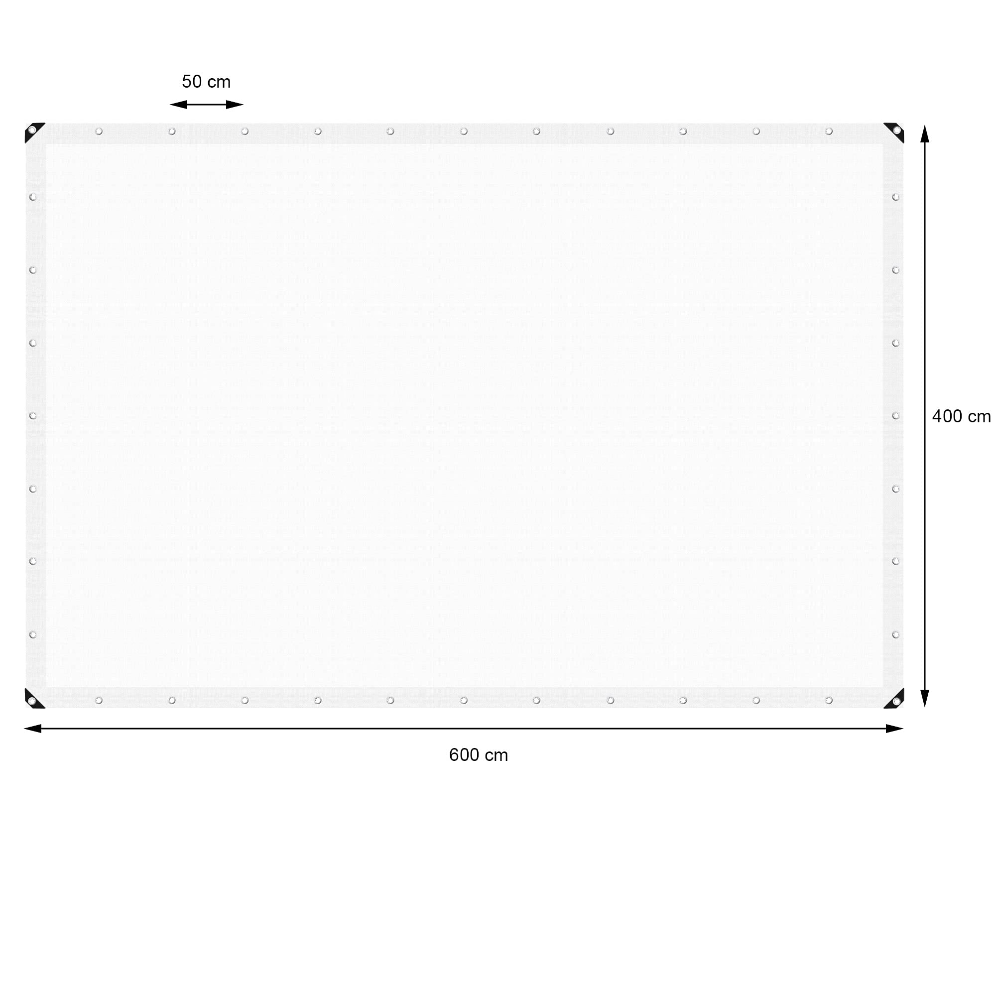 ECD Germany Telone Tessuto Polietilene con Occhielli 4x6m 24m² 260g/m² Bianco Resistente alla Muffa Impermeabile Antistrappo Rinforzato Protettivo Copertura per Mobili da Giardino Piscina Autoveicoli