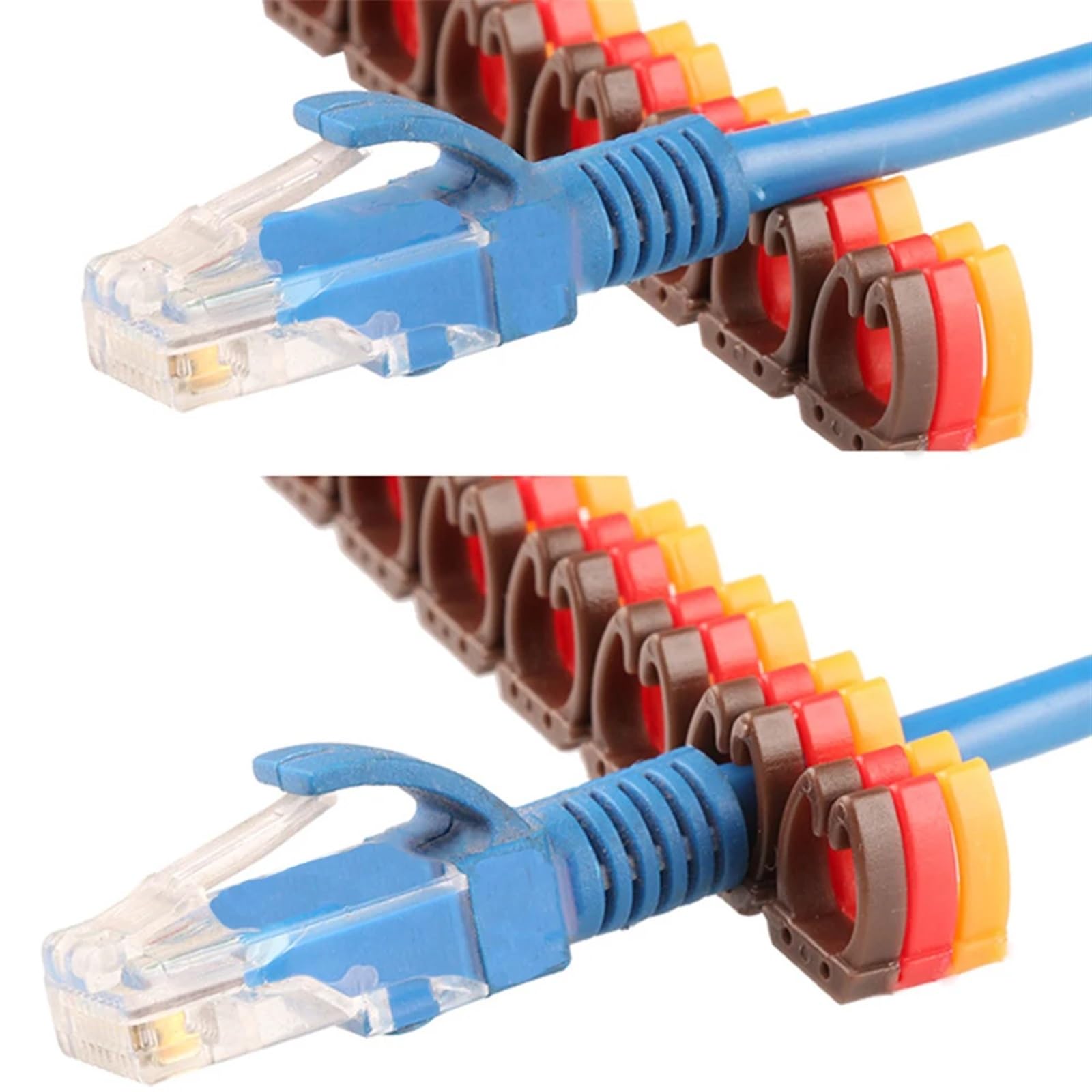 Draadlabel, kabelmarkering Draadmarkering Label Netwerkkabel for Cat5e Cat6 Multicolor Nummer Letter Netjes markeren Vastzittende snoerhoes Managementsticker for het organiseren van draden en identifi
