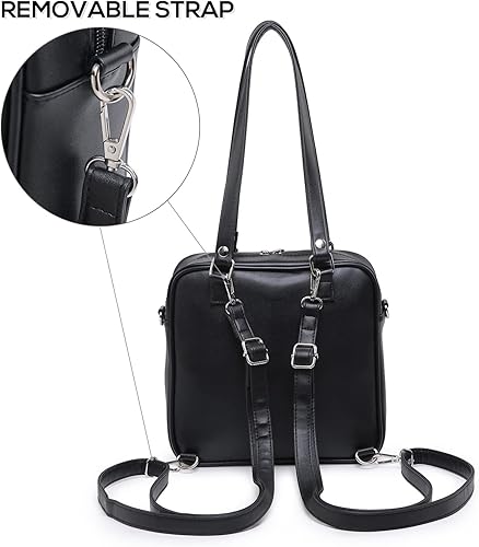 Miniatura 5 de Lanpet Ita Bag Kawaii - Mochila para mujer bandolera japonesa JK Estilo 1-beige gris, Negro (Style 1-Black), Azul (Style 1-Blue), Blanco (Style