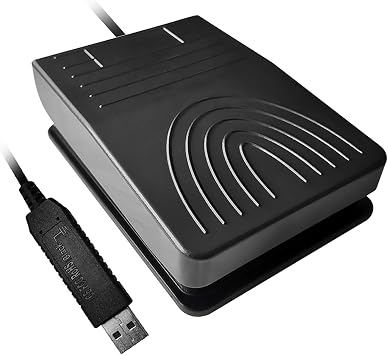 USB Foot Pedal Switch Single Pedal Control Push to Talk Foot Pedal Keypress Simulator Custom Shortcut Combination Key for Page Turner Transcription HID, Photoelectric Switch