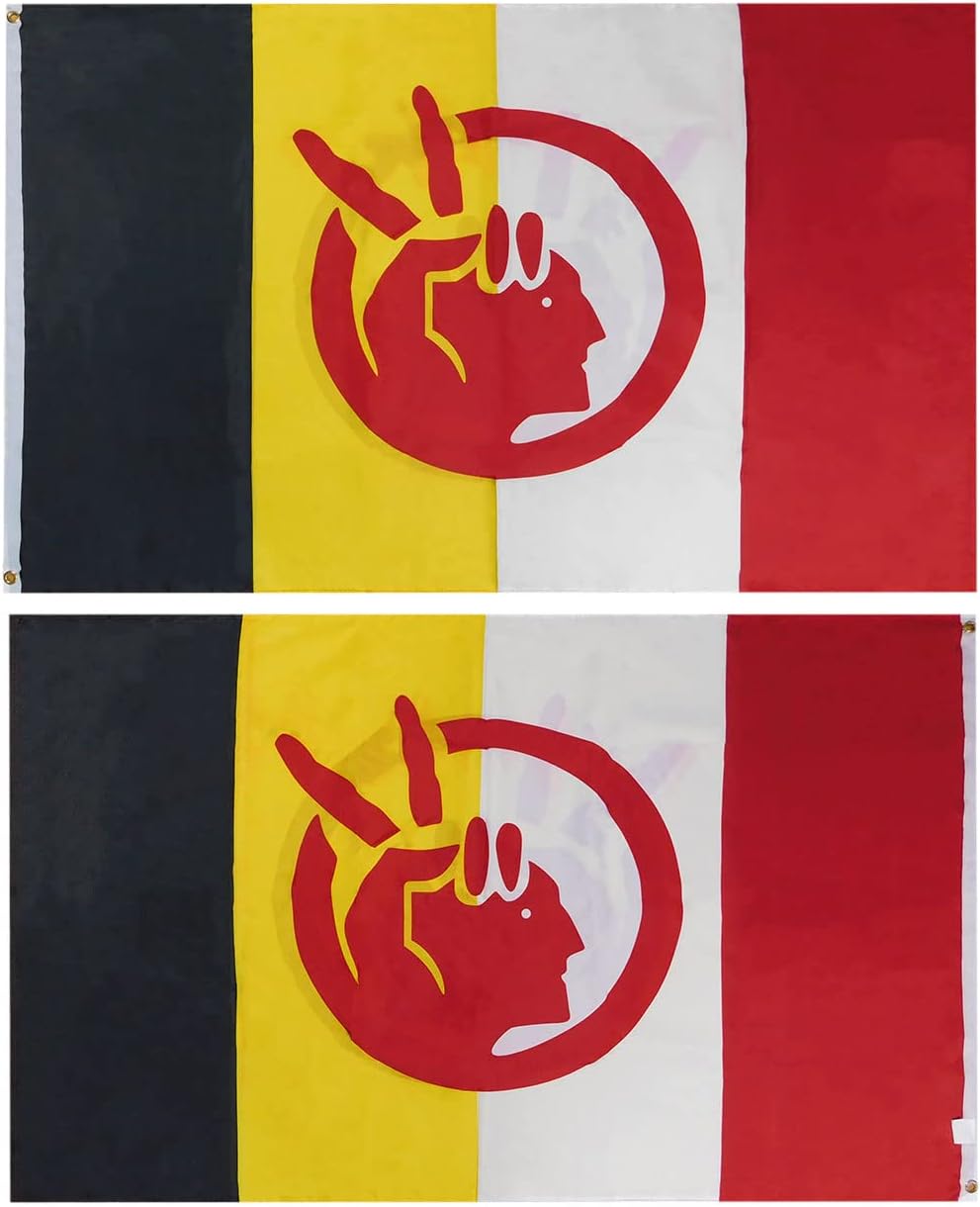 AIM American Indian Movement Premium Quality Heavy Duty 100D Double Sided Woven Poly Nylon Flag 3x5 3'x5' Flag Banner Grommets