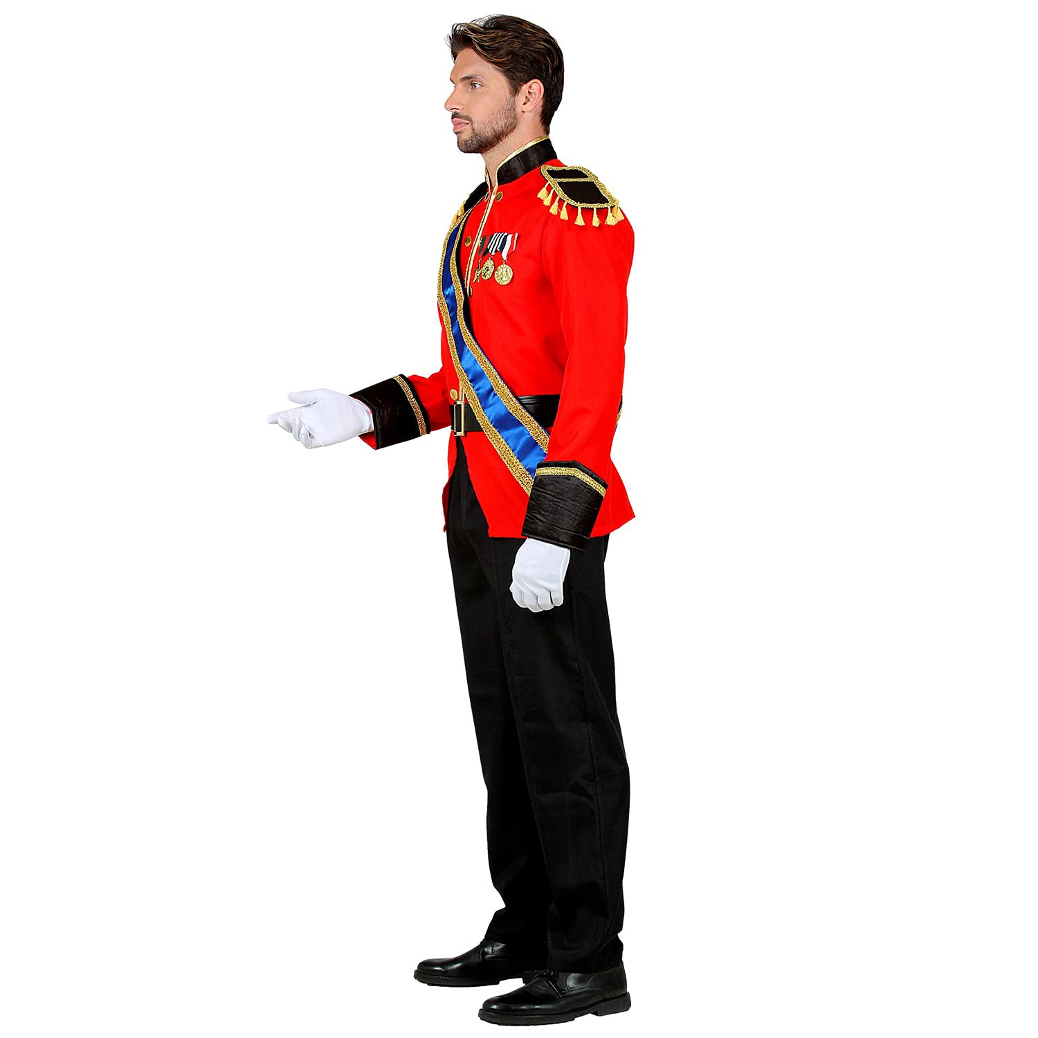 Widmann 23574 Royal Prince Costume Jacket with Sash, Trousers, Belt,  Gloves, Uniform, Theme Party, Carnival, Fancy Dress, Multicoloured, XL -  BigaMart