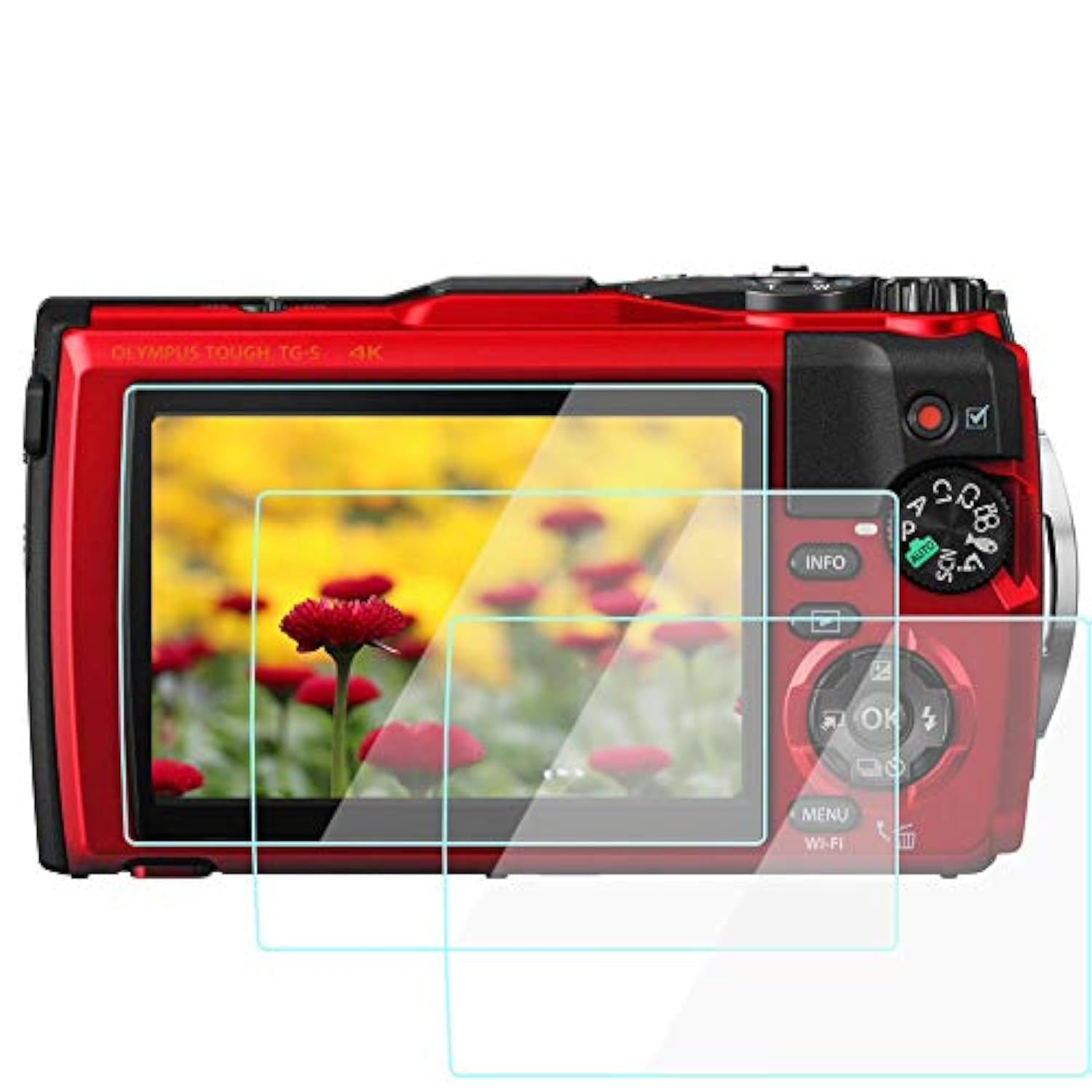 Glass Screen Protector Foils Compatible for Olympus Tough TG-6 tg6 Waterproof Camera, Tempered Glass Film Bubble-Free Anti-Scratch for Olympus TG-6 tg6 Sport Camera (2 Pack)