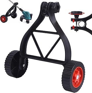 Lawn Mower Support Wheel, Support Wheels for Weed Trimmer, String Trimmer Support Wheels Attachment Wheels Auxiliary Walk Behind Weed Wacker Wheels for Grass Eater Holder Black