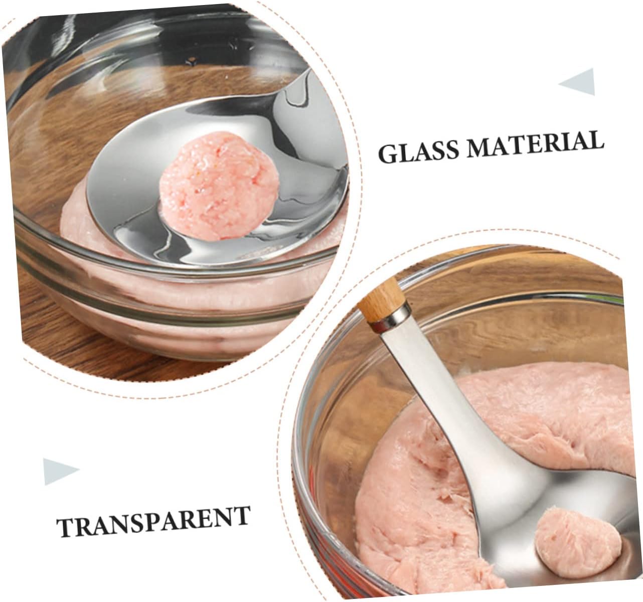 2Pcs Glass Mixing Bowl Multi Function Dumpling Filling Bowls for Meat Mixing for Parties and Daily Use