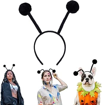 Amazon.com: Beviliu Antenna Headband Costume with Bendable Plush Pompom ...