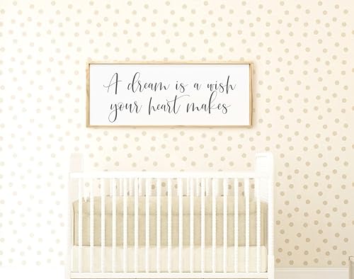 a dream is a wish your heart makes - a dream is a wish your heart makes sign - above bed signs - cinderella decor - cinderella wall art - nursery
