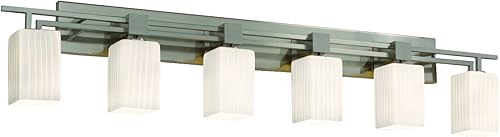 Justice Design Group FSN-8706-15-RBON-MBLK Fusion Collection Aero - Barra de baño de 6 luces