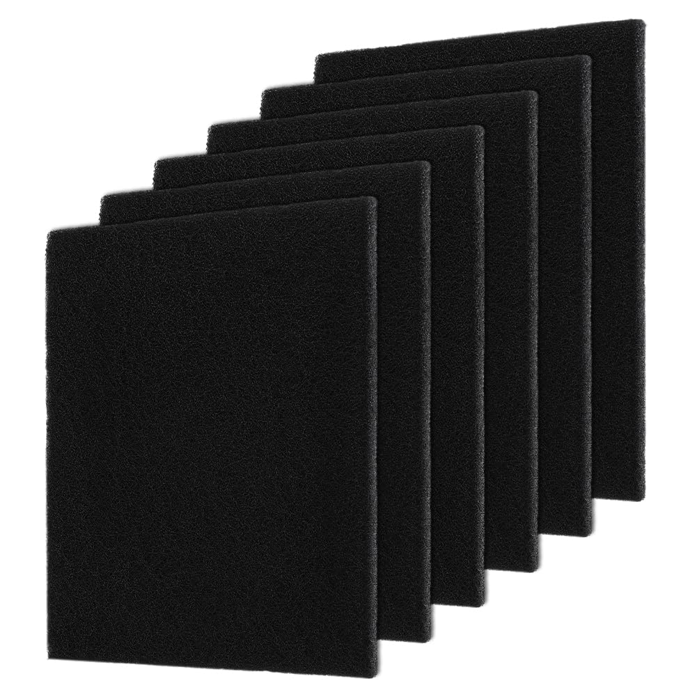 OLYCRAFT 6Pcs Replacement Air Conditioner Foam Filters 38x45cm Cut to Fit Air Filter Foams Activated Carbon Foam Airs Filter AC Replacement Foams Airs Filters for Most Range Hood AC Window