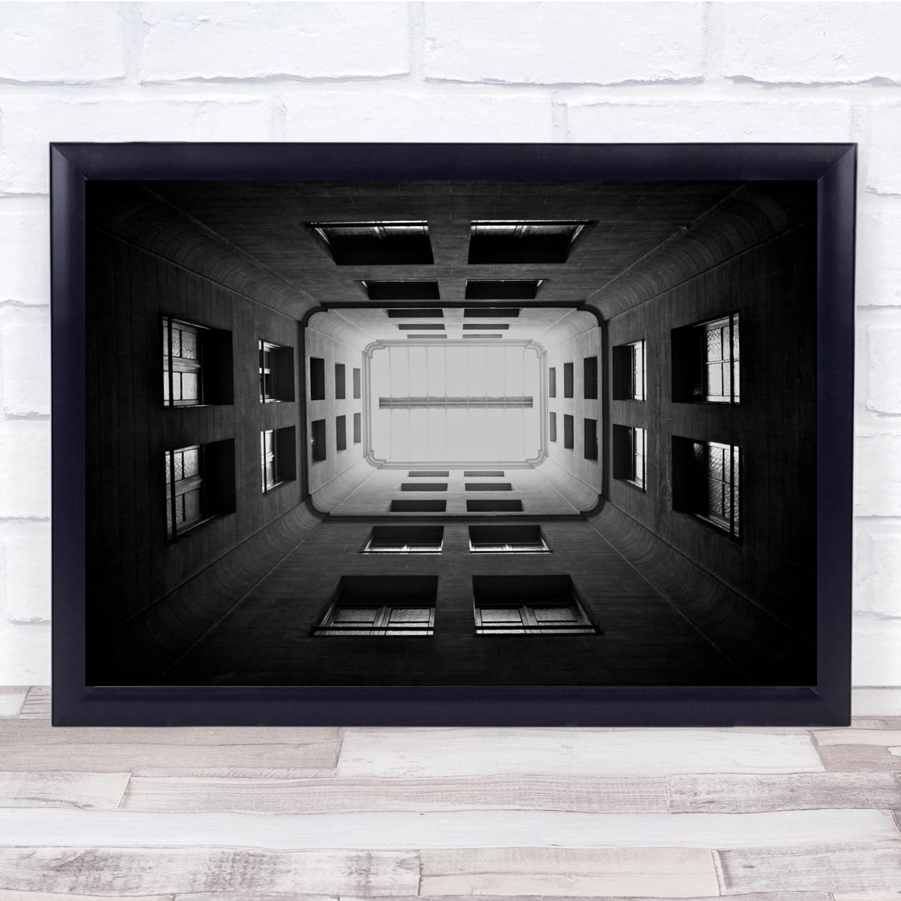 Fingerprint Designs Barcelona Walls building up shot Black White Wall Art Print