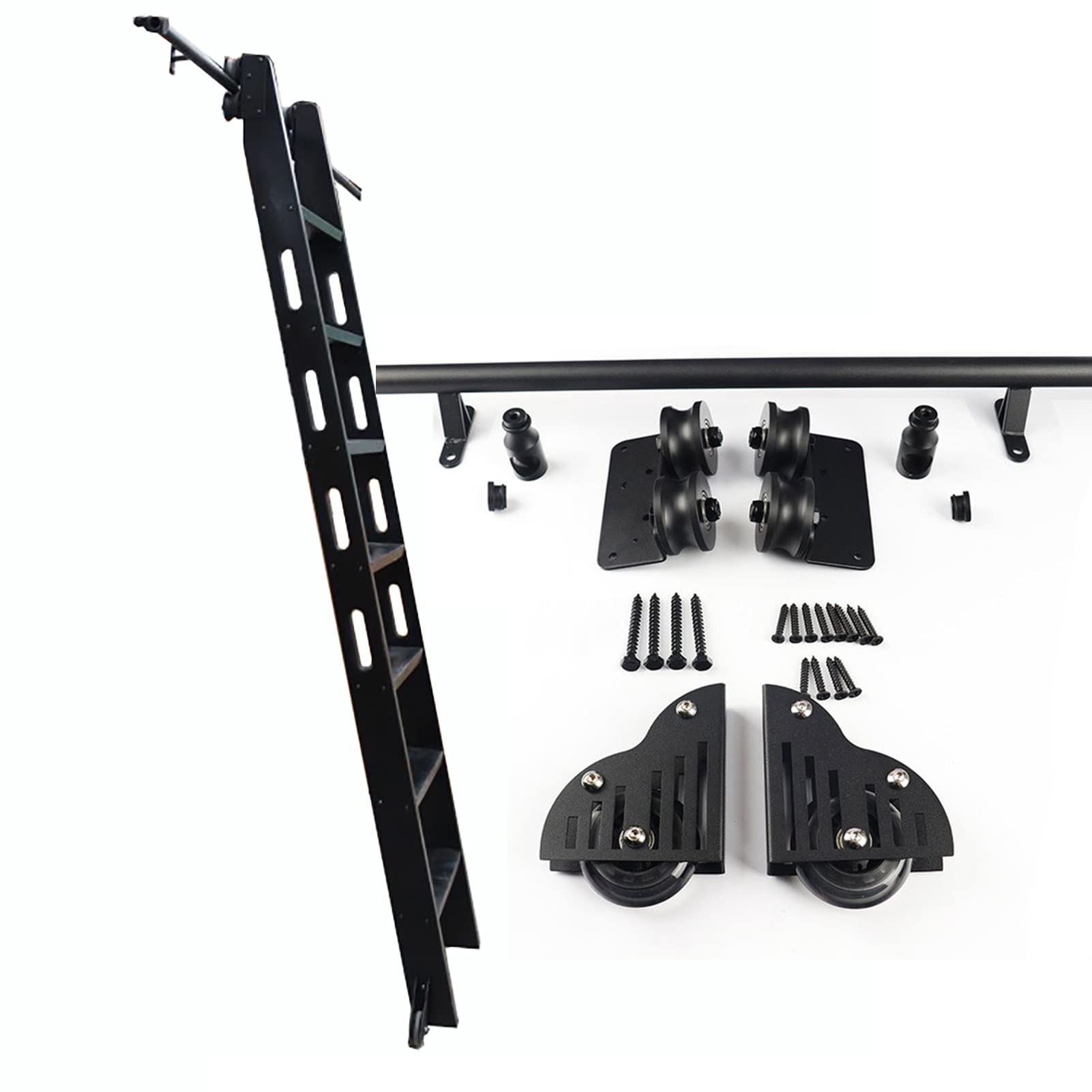 Rail tubulaire rond en acier noir pour kit échelle de grange haut de gamme