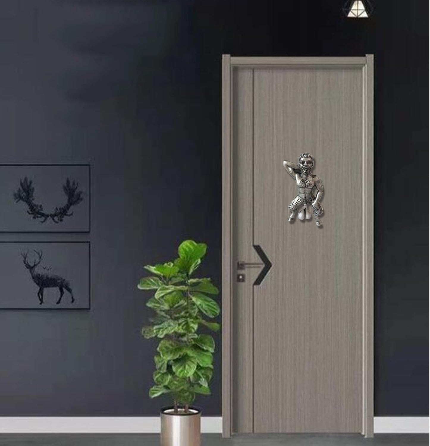 1PCS Door Knocker Men Creative, Funny Balls Door Ring Hanging Doorbell Pendant, Knocking Ornaments Home Decoration Hardware Accessories for Door Wall