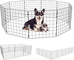 Cercado Pet Cercadinho de Cachorro Limitador Cerca 10 Grades Módulos de 40cm x40cm Cercado Móvel para Viagem (Preto)