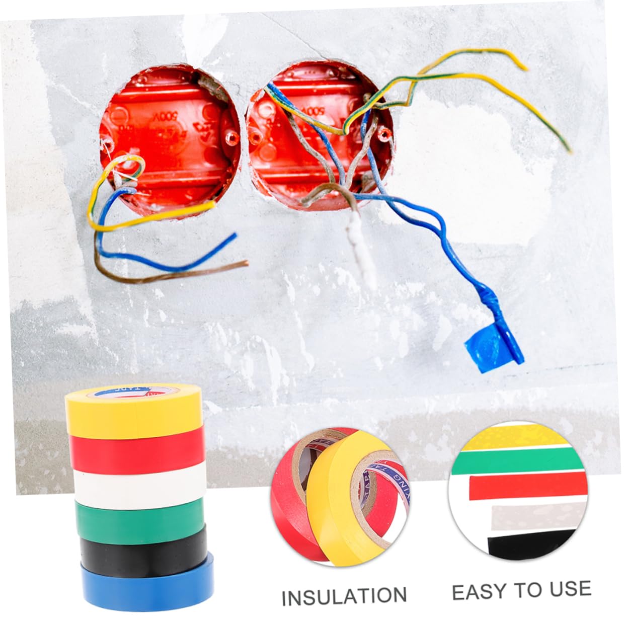 MAGICLULU 12rollos Cinta Aislante de Pvc para Exteriores Cinta Eléctrica para Aislar Puertas y Cables Eléctricos