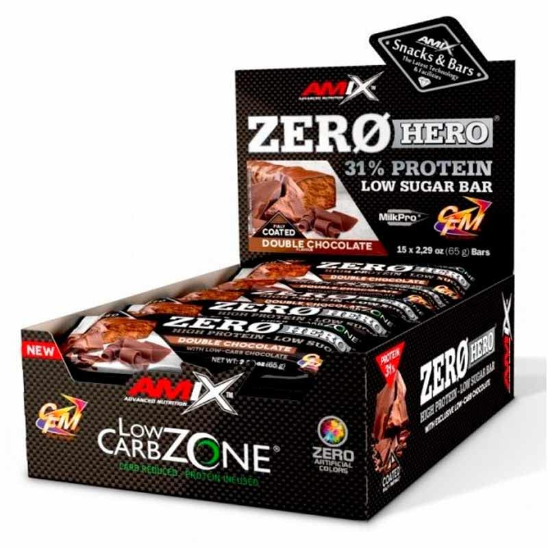 Amix Zero Hero 31% Protein Bar 15 Barritas x 65g (Doble Chocolate)