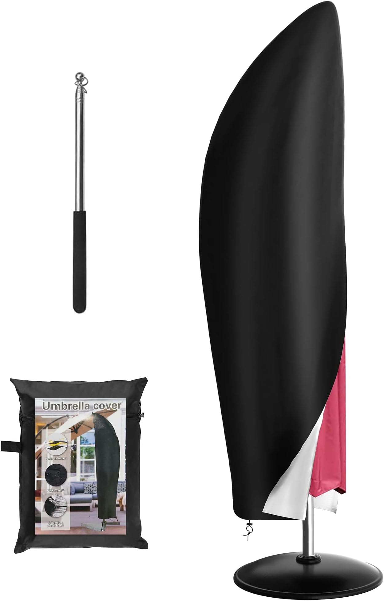 Amazon.de GEMITTO Sonnenschirm Schutzhülle mit Stab, Sonnenschirm