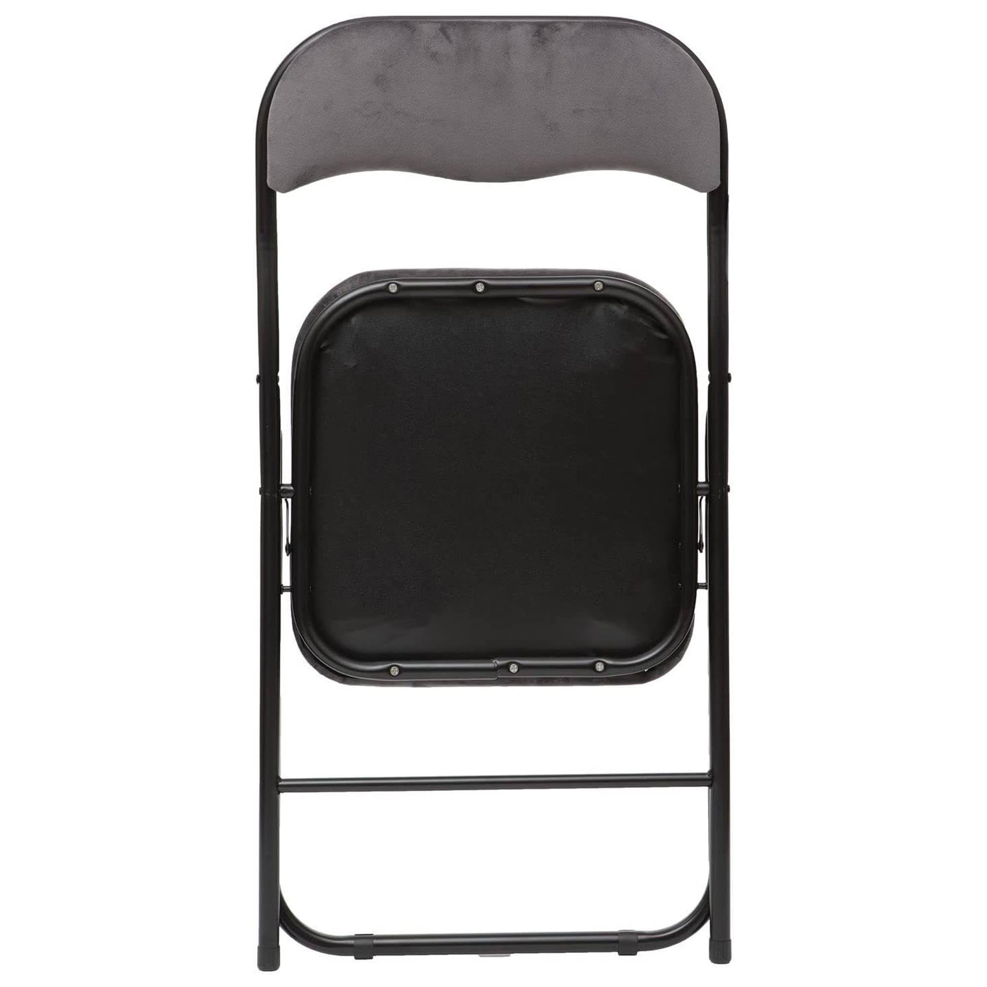 Well Home MOBILIARIO & DECORACIÓN Set de 4 sillas 44x52x73cm Plegables de Terciopelo Gris