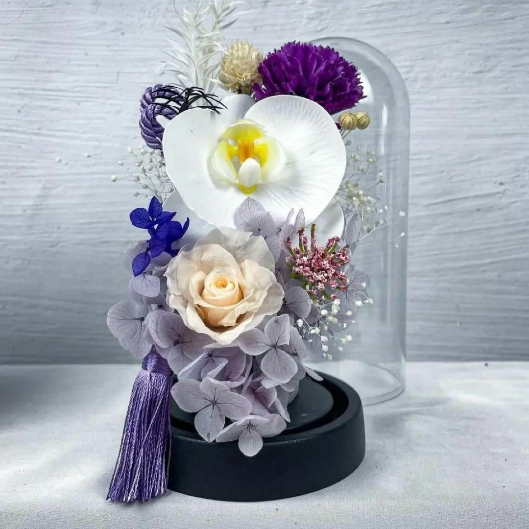 仏花 白胡蝶蘭、白百合アレンジ 仏花 お供え花 初盆 造花 白百合 白胡蝶