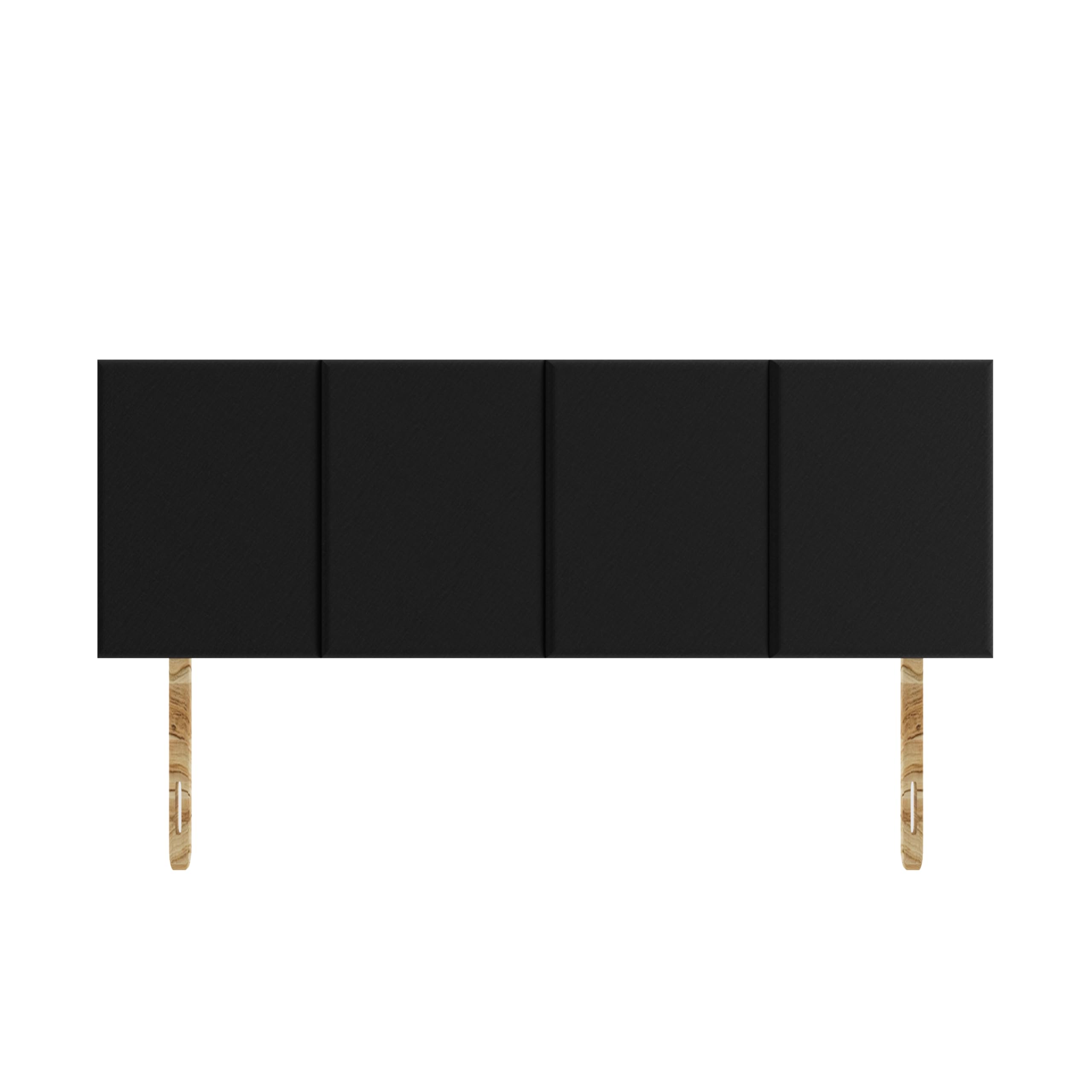 SANA SLEEP Zanzibar Damask Cotton HeadBoard - Luxury 20" Upholstered Design for Divan Beds - Multiple Fabric Options for Bedroom and Hotel Furniture - 6FT Super King - Black