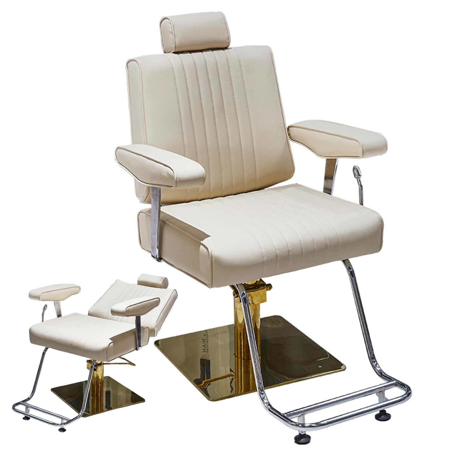 OZBMA Reclining Salon Chair All Purpose Barber for Home Barbershop Shampoo, Hair Equipment