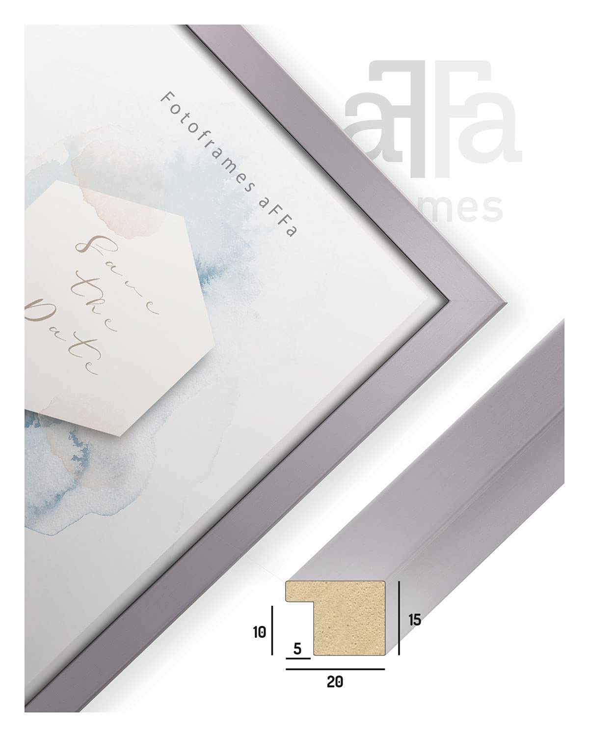 AFFa Frames Hekla Cornice Portafoto In MDF Rovere Chiaro, Vetro Acrilico, 15x21 Cm - 4