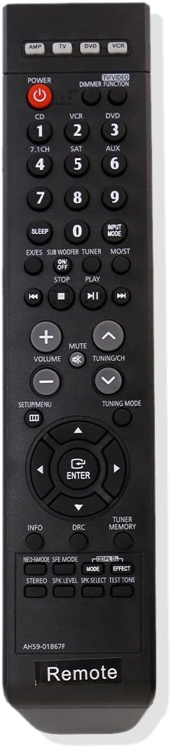 VINABTY AH59-01867F Replacement Remote Control Compatible with Samsung AVR720 AV-R720 HT-AS720 av receiver system