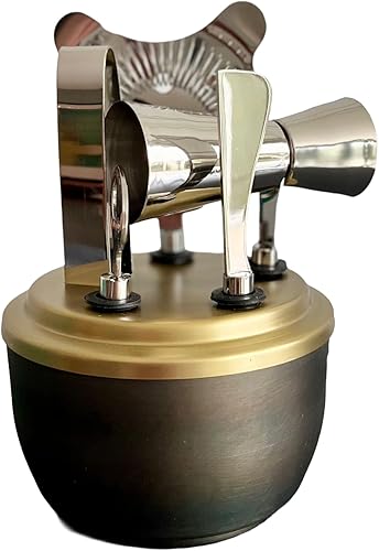 Deco Silver or Speakeasy - Coctelera de acero inoxidable dorado antiguo, herramientas de bar, cubo de hielo y enfriador de vino Speakeasy Oro