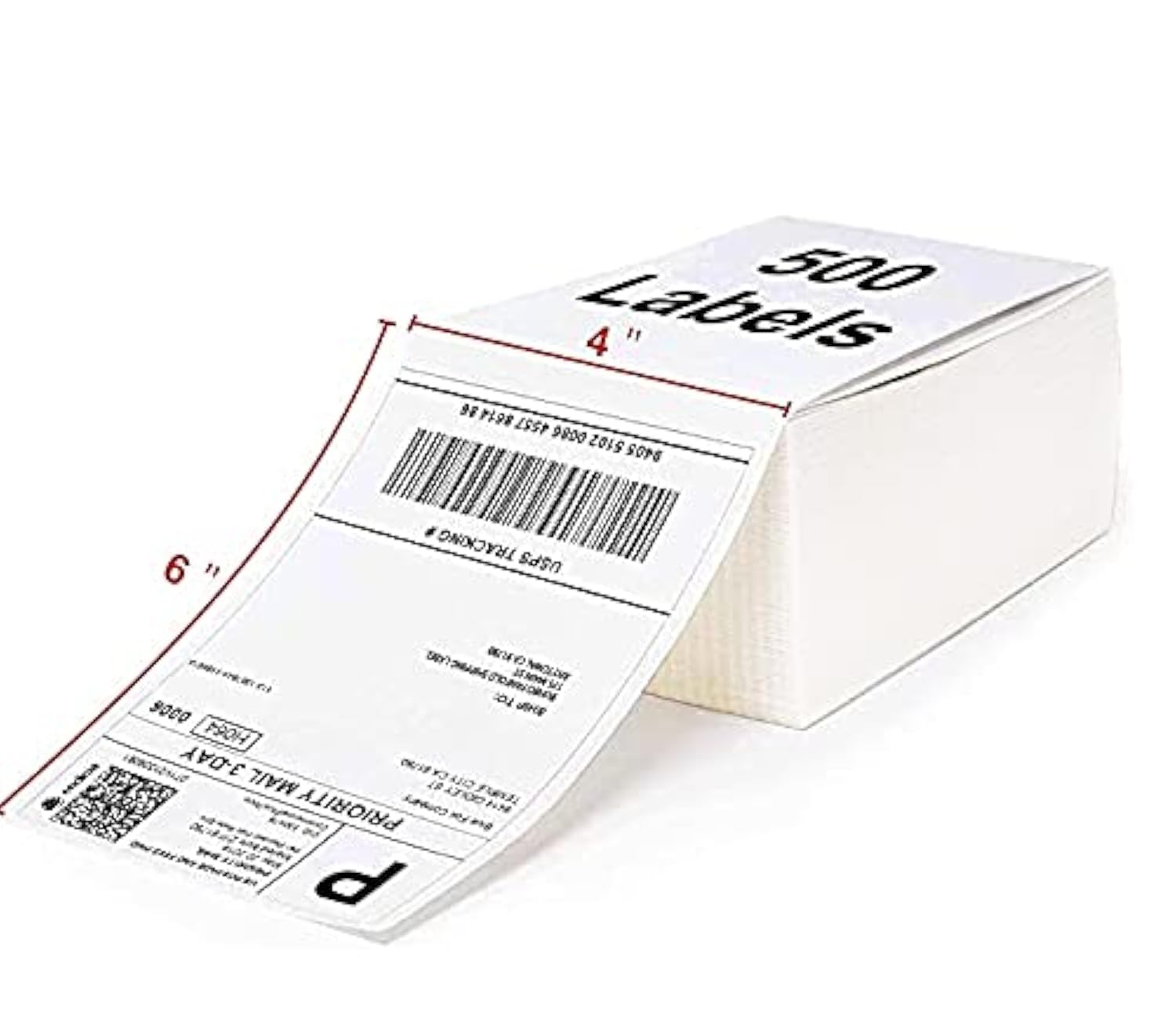 – Direct Thermal Labels, Tapsin 4"x6" Fanfold Shipping Labels 500 White Thermal BPA Free Permanent Adhesive for Address Mailing Postage USPS UPS FedEx Amazon Ebay