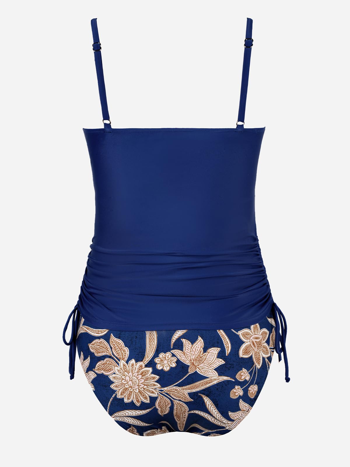 CUPSHE Tankini pour femme - Maillot de bain deux pièces - Bretelles réglables - Cordon de serrage latéral
