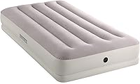 Intex Dura-Beam Fiber-Tech Twin Air Mattress 12" Mid-Rise with USB Quickfill Pump - Stable, Comfortable Guest Bed