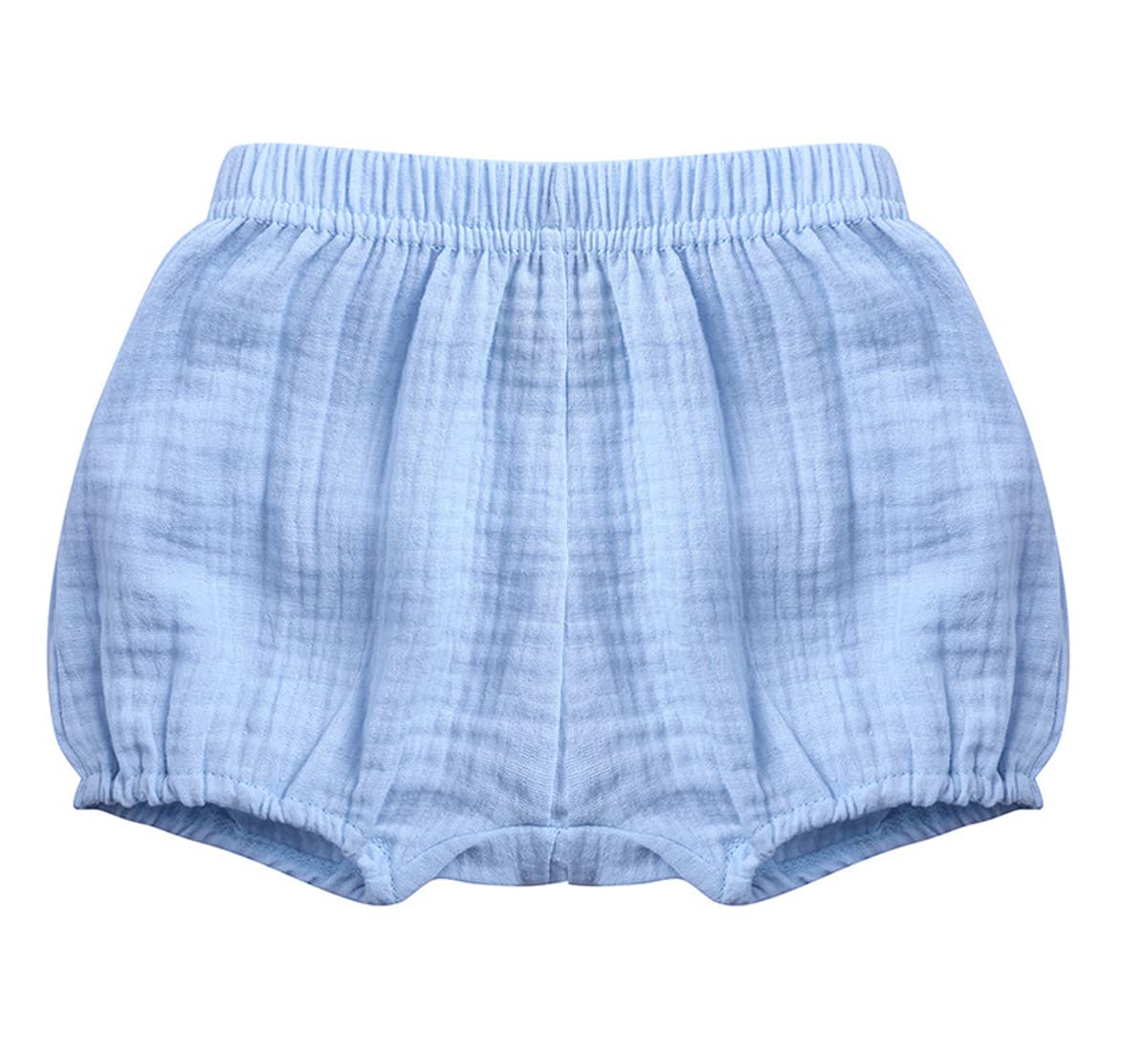 Symunnia 2 Pack Toddler Baby Girls Boys Summer Clothes Cotton Solid Bloomer Basic Shorts Bow Diaper Covers(2-3years,White-blue#1)