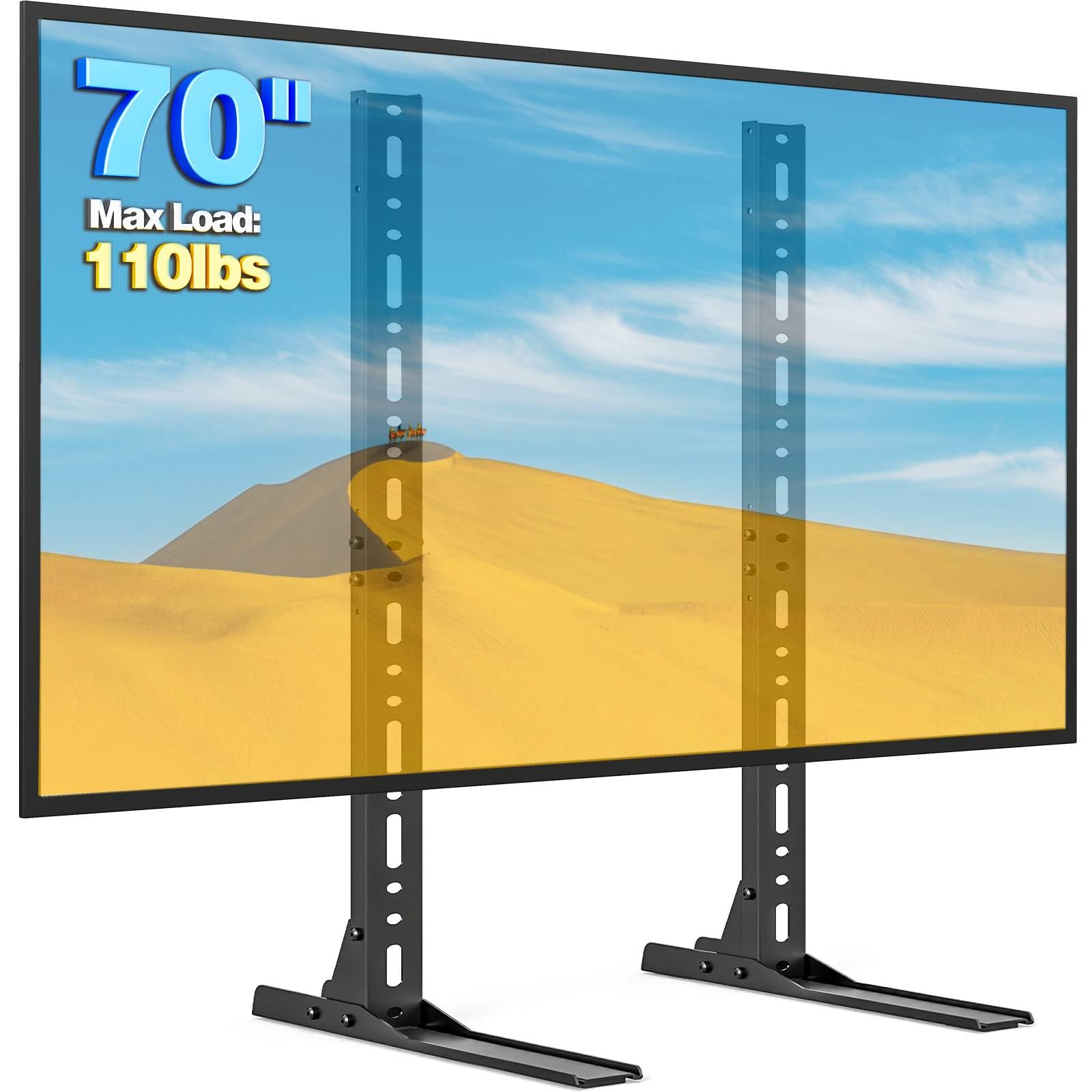 Rfiver Universal Table Top TV Stand Base TV Legs with Height Adjustment fits Most 32-55 Inch LCD LED Flat Screen TVs, Max VESA 800x400 mm,