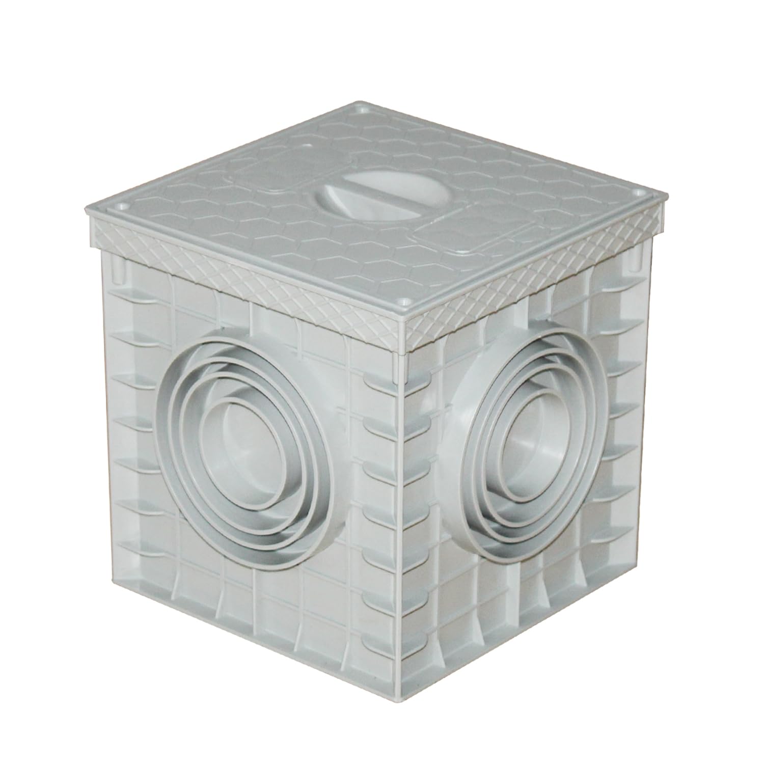 Arqueta electrica estanca para telecomunicaciones caja de conexión eléctrica exterior impermeable plástico subterránea distribución cables de derivación registro plástica (400x400x400mm)