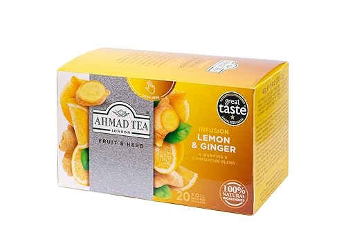 Miniatura 4 de Ahmad Tea Sachet Infusion - Bolsitas de té envueltas en papel de aluminio, limón y jengibre, 20 unidades (paquete de 6)