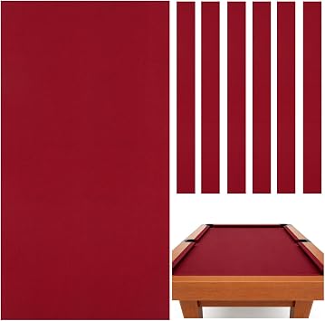 Professional Pool Table Felt, 8FT Billiard Pool Table Cloth, Polyester Felt Replacement Kit, Snooker Accessories with Cushion Cloth Strips for Club, Game Rooms, Home