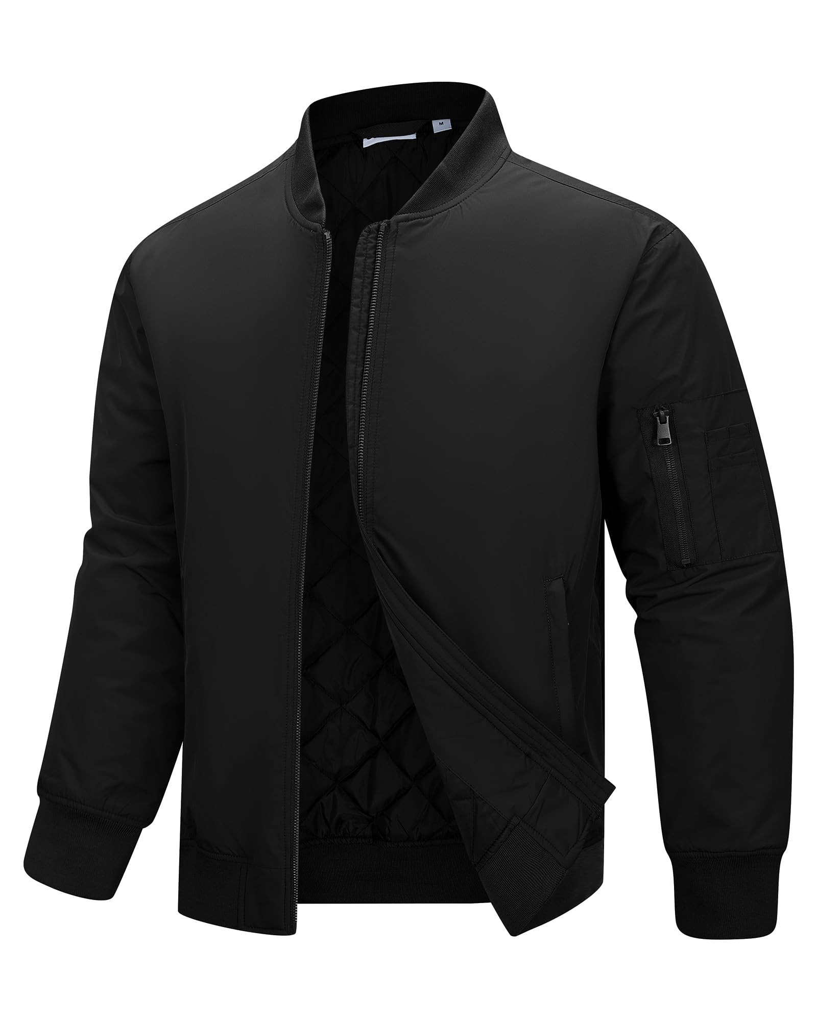 33,000ft Bomberjacke Herren Wasserdichte Winddichte Übergangsjacke Leichte Blousonjacke Fliegerjacke Herbst Winter Jacke mit 4 Taschen