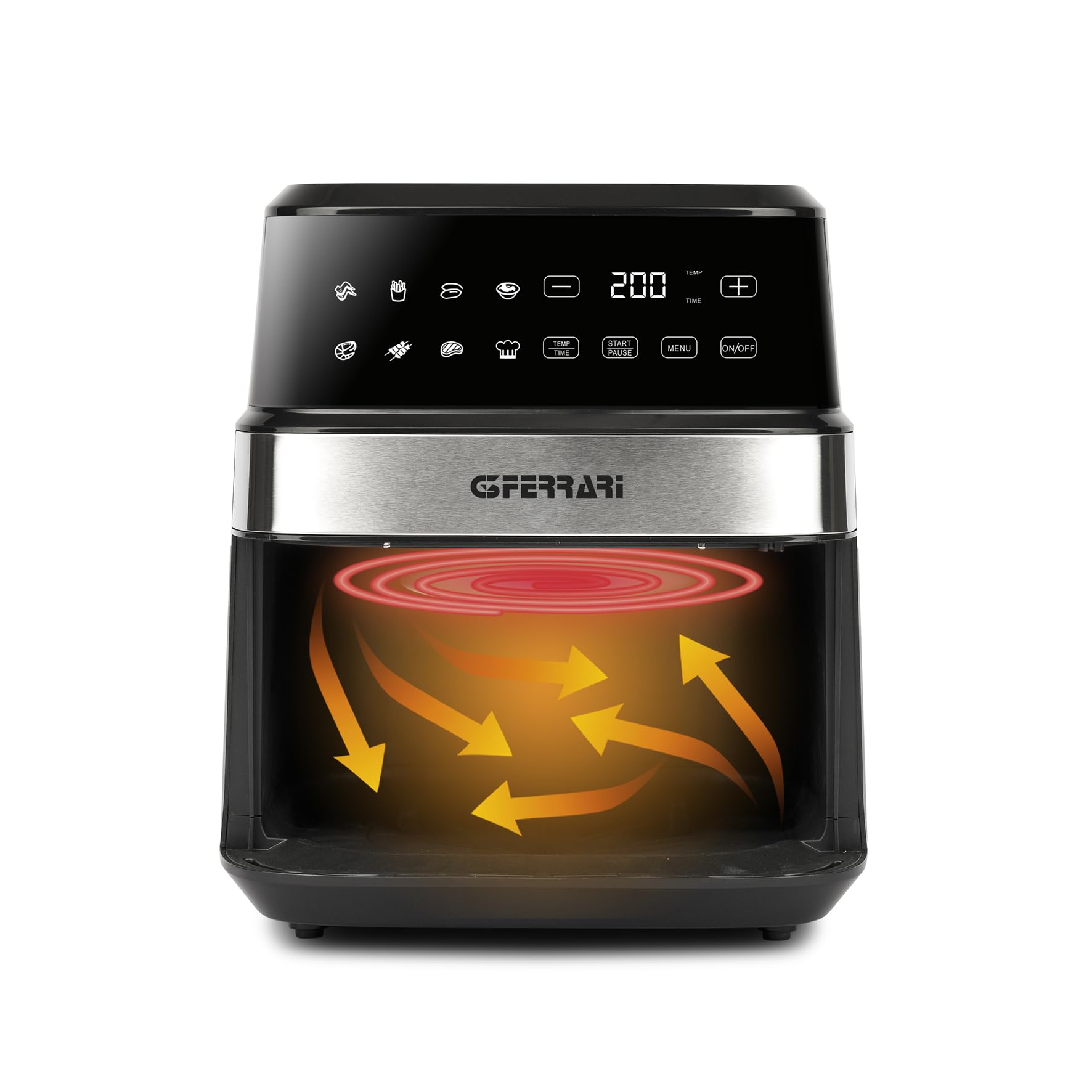 G3 Ferrari G10192 frytkownica powietrzna "Frytksano Big", 1700 W, 6,5 l, 8 programów, wyświetlacz cyfrowy, timer, regulacja temperatury, BPA/PFOA Safe, książka z przepisami