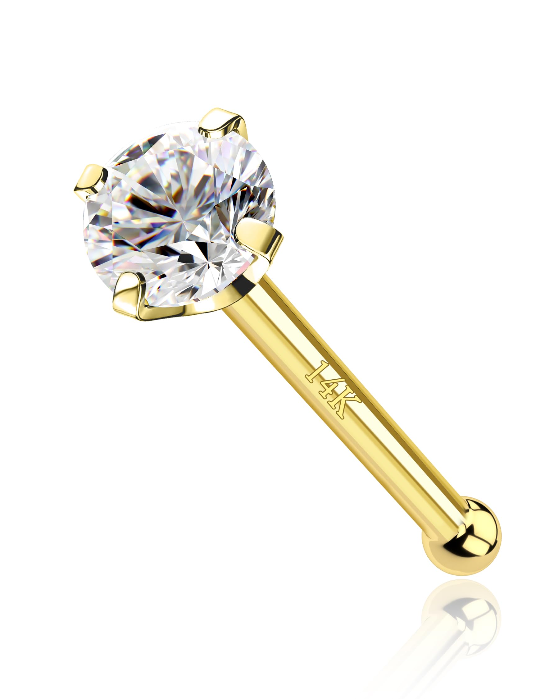 Cocharm14k Solid Gold Nose Studs Real Gold Nose Rings Studs