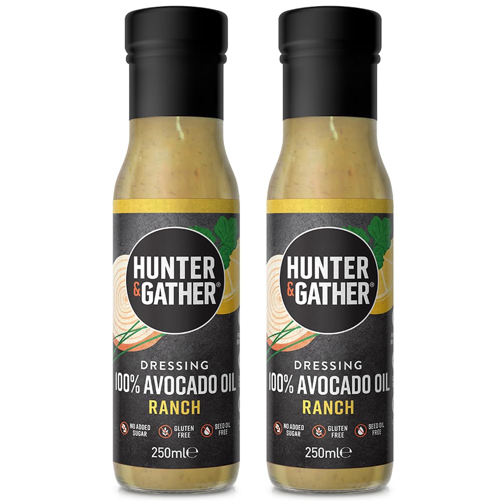 Hunter & GatherHunter & Gather Keto Ranch Salad Dressings 250ml | Always Free from Seed & Vegetable Oils | Made with 100% Pure Avocado Oil and Herbs | Keto, Low Carb, Paleo, Whole30 | Sugar and Gluten Free
